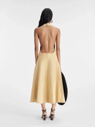 Abito Favola Abito halter in pelle scamosciata