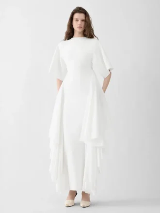 Abito in maglia Mistral Abito drappeggiato a maniche corte