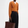 Borsa shopper orizzontale Marino Borsa tote in morbida pelle Borsa shopper orizzontale Marino Borsa tote in morbida pelle