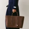 Borsa shopper orizzontale Marino Borsa tote in morbida pelle Borsa shopper orizzontale Marino Borsa tote in morbida pelle
