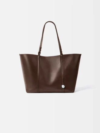 Borsa tote in morbida pelle Marino