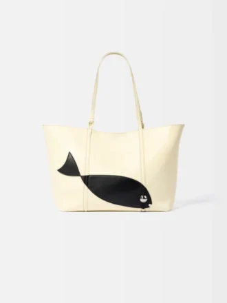 Borsa tote in morbida pelle Marino