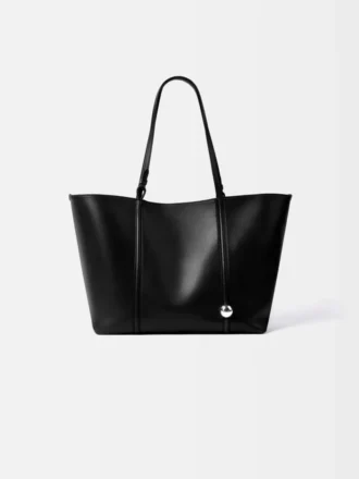 Borsa tote in morbida pelle Marino