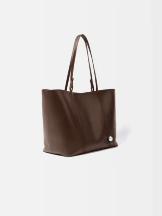 Borsa tote in morbida pelle Marino