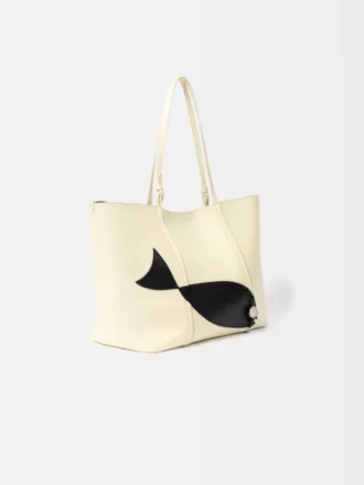 Borsa tote in morbida pelle Marino