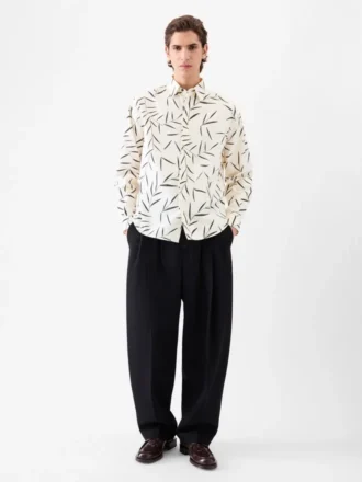 Camicia a maniche lunghe Simon Camicia con stampa fogliame