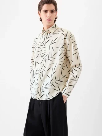Camicia a maniche lunghe Simon Camicia con stampa fogliame