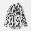Camicia Cuadro Camicia asimmetrica con stampa Zebra Arty