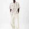 Camicia Fonccio Camicia da bowling con stampa fogliame