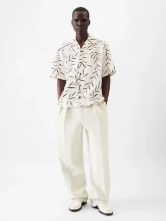 Camicia Fonccio Camicia da bowling con stampa fogliame
