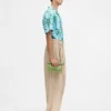 Camicia in denim Camicia a maniche corte con stampa Palm Trees Star