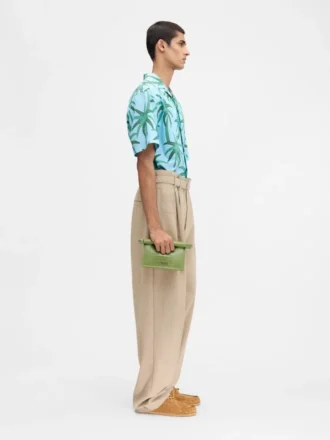 Camicia in denim Camicia a maniche corte con stampa Palm Trees Star