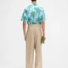 Camicia in denim Camicia a maniche corte con stampa Palm Trees Star