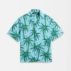 Camicia in denim Camicia a maniche corte con stampa Palm Trees Star