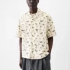 Camicia in denim Camicia bowling con stampa anatra Camicia in denim Camicia bowling con stampa anatra