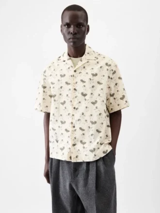 Camicia in denim Camicia bowling con stampa anatra