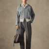 Camicia in denim Camicia bowling con stampa anatra Camicia in denim Camicia bowling con stampa anatra