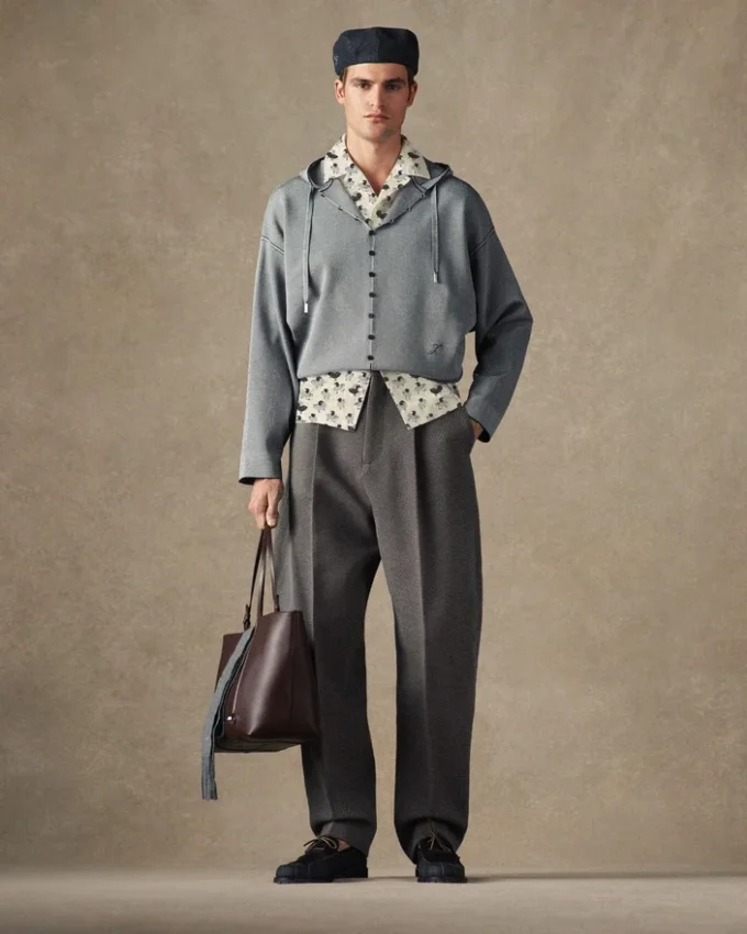 Camicia in denim Camicia bowling con stampa anatra Camicia in denim Camicia bowling con stampa anatra