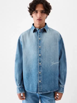 Camicia in denim Simon de-Nîmes Camicia in denim dritta