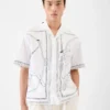 Camicia Jean Camicia da bowling con stampa Dog