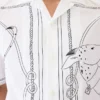 Camicia Jean Camicia da bowling con stampa Dog