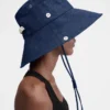 Cappello a secchiello in denim de-Nîmes Cappello a secchiello cucito Cappello a secchiello in denim de-Nîmes Cappello a secchiello cucito