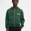 Felpa con cappuccio e zip Gros Grain Felpa con cappuccio e zip con logo Grosgrain