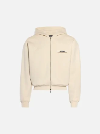 Felpa con cappuccio e zip Gros Grain Felpa con cappuccio e zip con logo Grosgrain