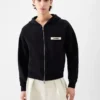 Felpa con cappuccio e zip Gros Grain Felpa con cappuccio e zip con logo Grosgrain