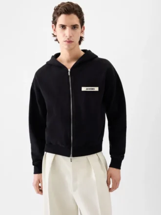 Felpa con cappuccio e zip Gros Grain Felpa con cappuccio e zip con logo Grosgrain