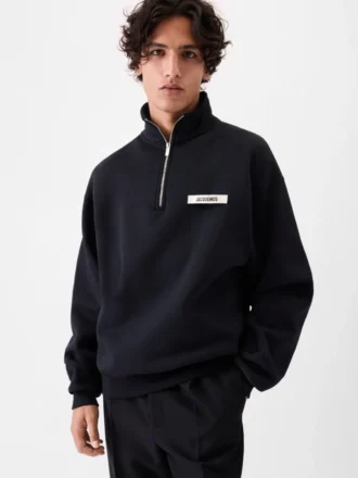 Felpa con collo alto e zip Gros Grain Felpa con zip