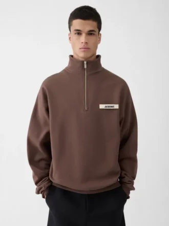 Felpa con collo alto e zip Gros Grain Felpa con zip