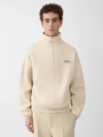 Felpa con collo alto e zip Gros Grain Felpa con zip