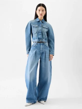 Giacca in denim Ovalo de-Nîmes Giacca in denim curvo