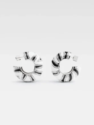 Gli orecchini Zebra Orecchini a cerchio con zebra in strass Gli orecchini Zebra Orecchini a cerchio con zebra in strass