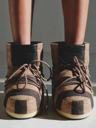 Gli stivali Icon Low a righe di Jacquemus – in collaborazione con Moon Boot