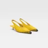 Il basso Cubisto Banane Slingback intrecciato banana