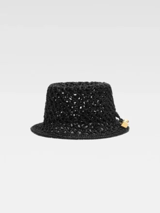 Il cappello a secchiello Spiaggia Cappello a secchiello con charm in rafia Il cappello a secchiello Spiaggia Cappello a secchiello con charm in rafia