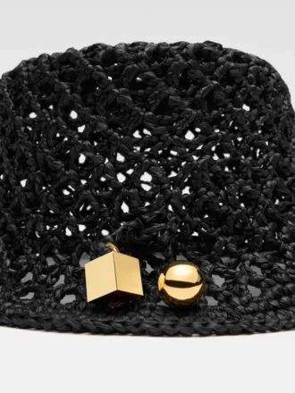 Il cappello a secchiello Spiaggia Cappello a secchiello con charm in rafia Il cappello a secchiello Spiaggia Cappello a secchiello con charm in rafia