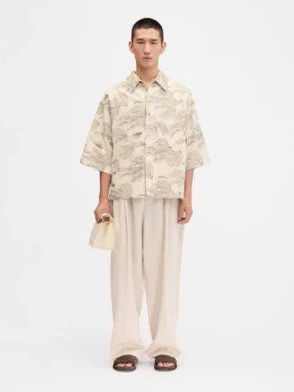 La camicia Aloe Camicia boxy in jacquard banana