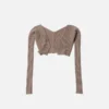 La maille Pralù Cardigan con micro logo charm