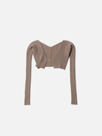 La maille Pralù Cardigan con micro logo charm La maille Pralù Cardigan con micro logo charm
