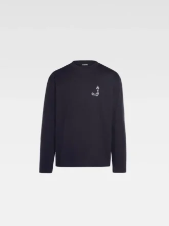 La t-shirt a maniche lunghe Merù T-shirt a maniche lunghe con logo Fisherman ricamato