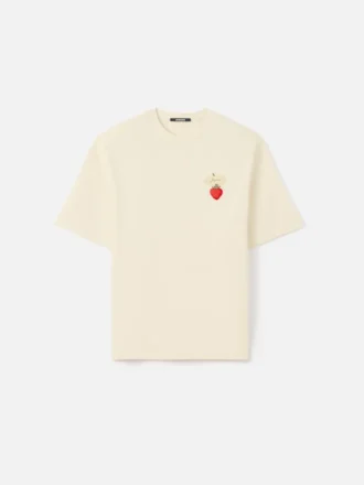 La t-shirt con le fragole T-shirt con logo e toppa con fragole