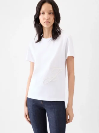 La t-shirt J T-shirt ricamata