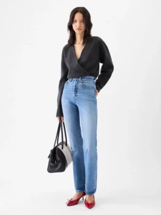 Pantaloni dritti in denim de-Nîmes Jeans a gamba dritta