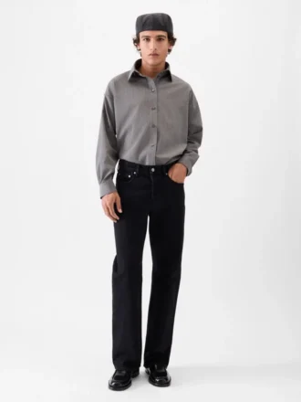 Pantaloni dritti in denim de-Nîmes Jeans a gamba dritta