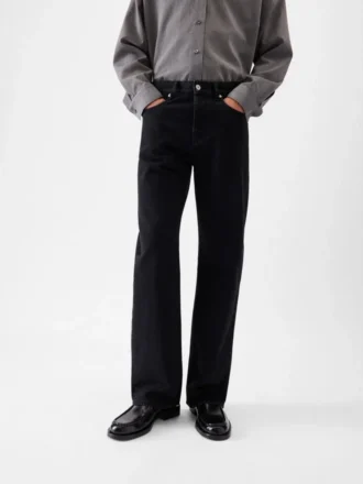 Pantaloni dritti in denim de-Nîmes Jeans a gamba dritta