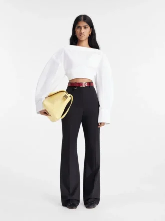 Pantaloni Sauge Pantaloni a zampa a vita alta Pantaloni Sauge Pantaloni a zampa a vita alta