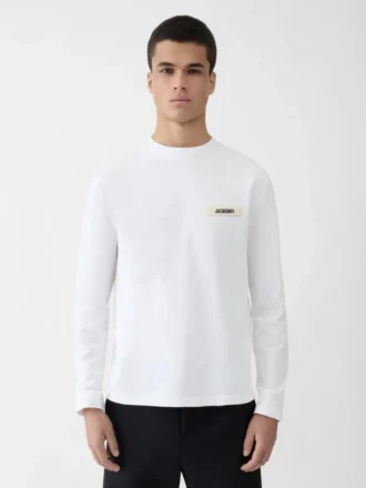 T-shirt a maniche lunghe Gros Grain T-shirt a maniche lunghe con logo Grosgrain